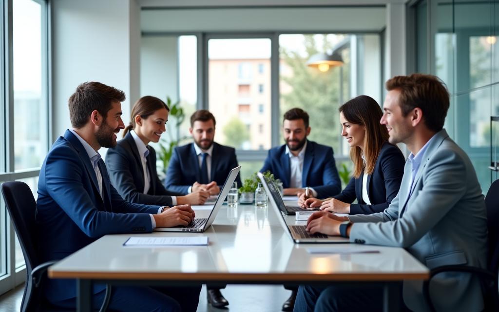 El equipo multidisciplinar de SolaraGest HR en una reunión de trabajo.